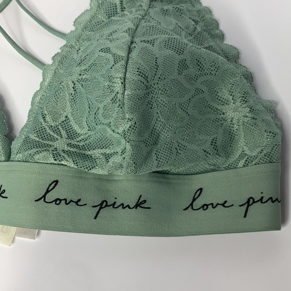 Pink Victoria’s Secret Lace Strappy back bralette green size large - Picture 4 of 7